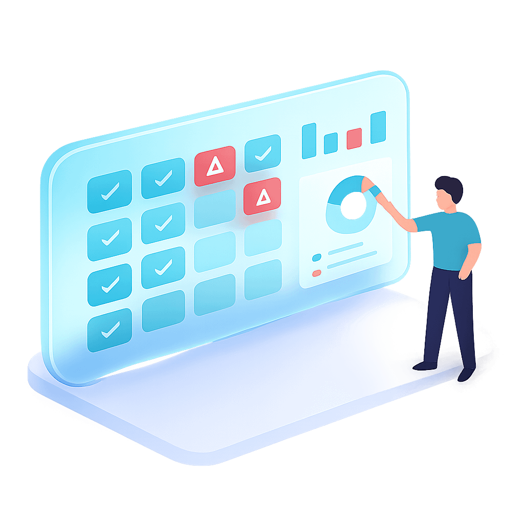 Person interacting with digital dashboard interface. Person interacting with digital dashboard interface.