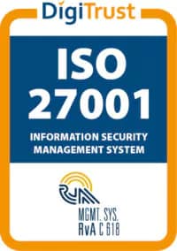 DigiTrust ISO 27001 certification badge for information DigiTrust ISO 27001 certification badge for information