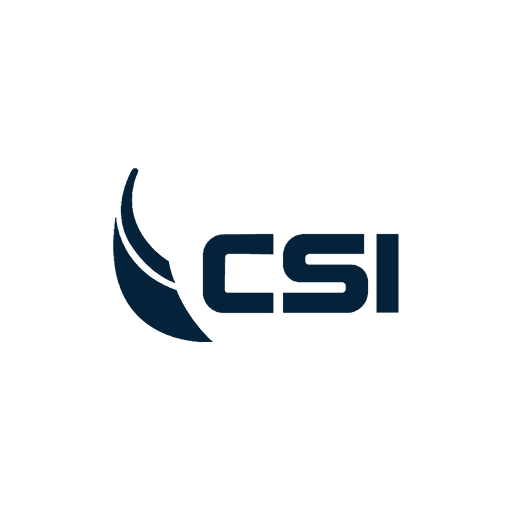 CSI logo with stylized blue swoosh design.