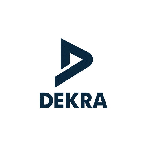 DEKRA logo with stylized blue triangle design.